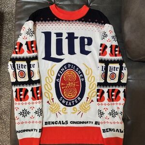 NFL Bengals Miller Lite Sweater - Black, White, Red, Yellow